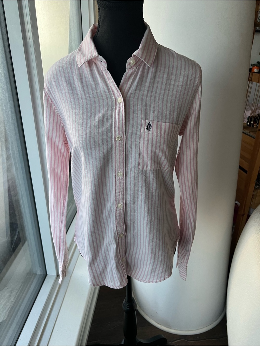 Excellent Condition! Light Pink Striped Button-Down Shirt